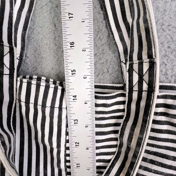 KATE SPADE TODAY IS SATURDAY TOTE BAG BLACK AND WHITE STRIPES - Picture 10 of 12